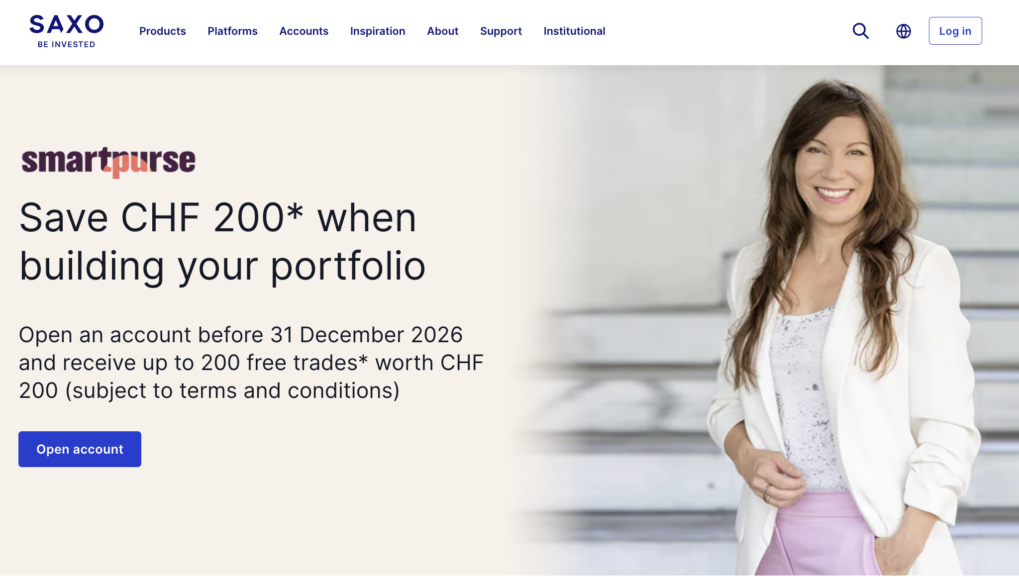 Olga Miler on SAXO Homepage