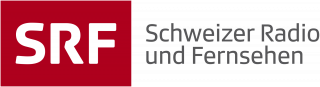 In black: schweizer radio und fernsehen. on the left red logo.